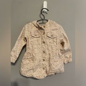 Kensie baby pink‎ denim floral jacket 24 month